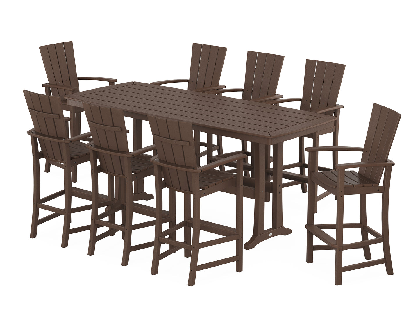 Quattro Adirondack 9-Piece Bar Set with Trestle Legs