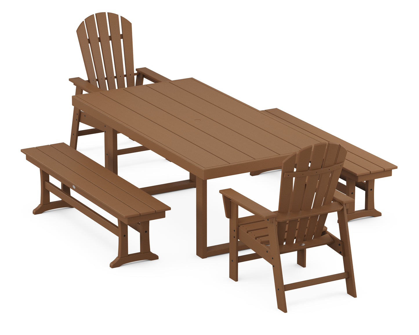South Beach 5-Piece Dining Set with Benches