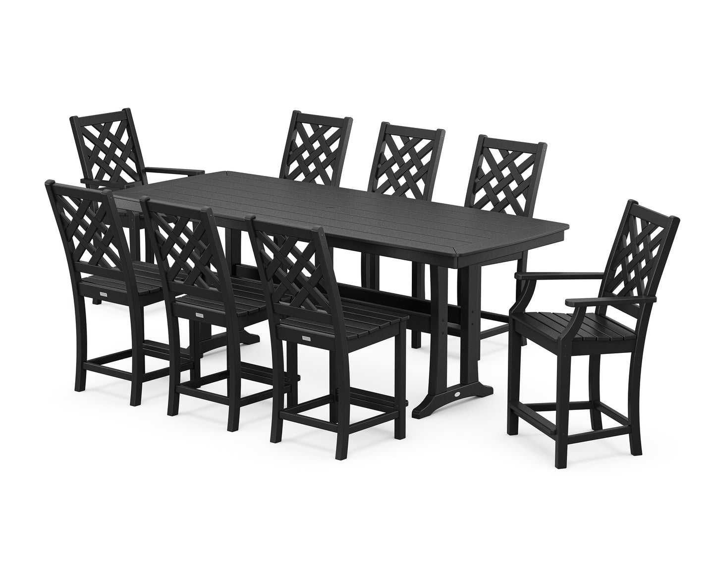 Wovendale 9-Piece Counter Set with Trestle Legs
