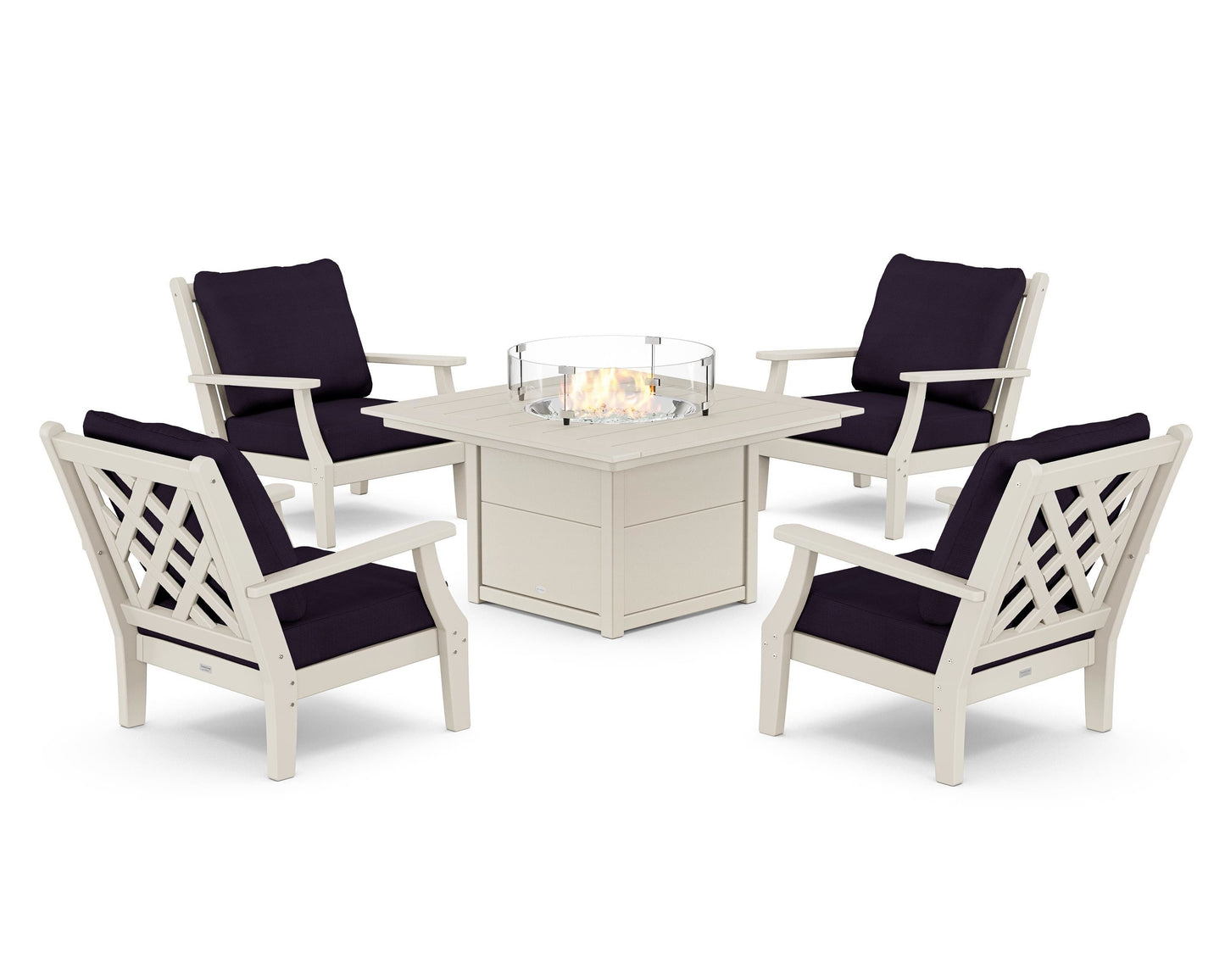 Wovendale 5-Piece Deep Seating Set with Fire Pit Table