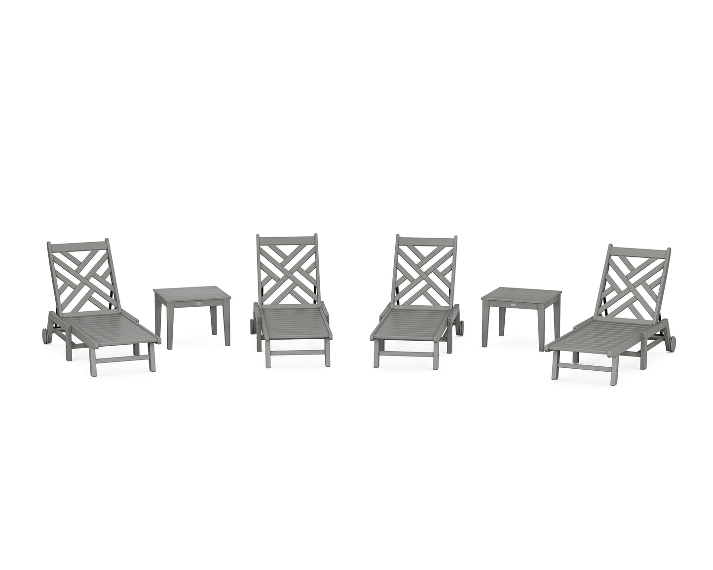 Chippendale 6-Piece Chaise Set with Wheels