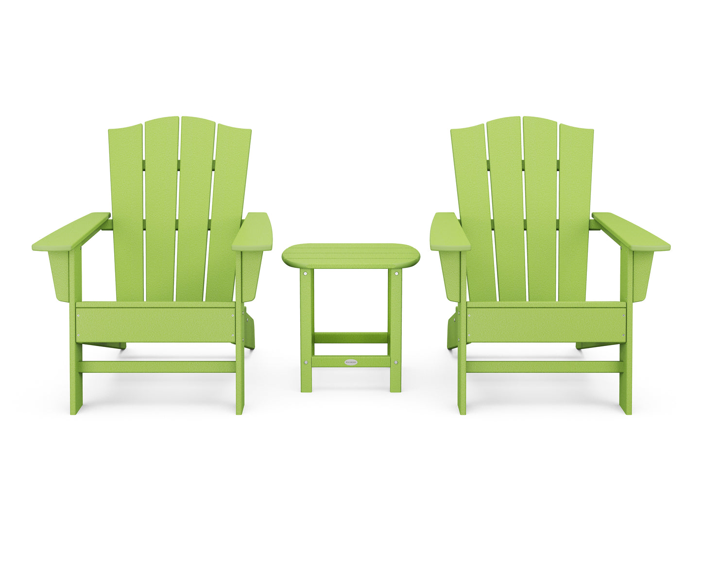 Wave 3-Piece Adirondack Chair Set with The Crest Chairs