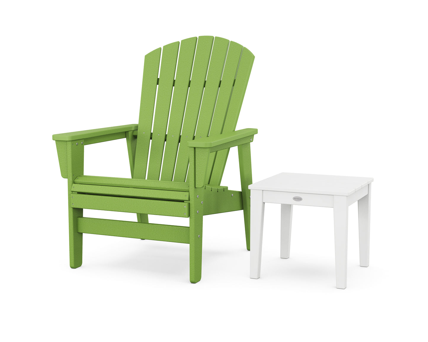 Nautical Grand Upright Adirondack Chair with Side Table