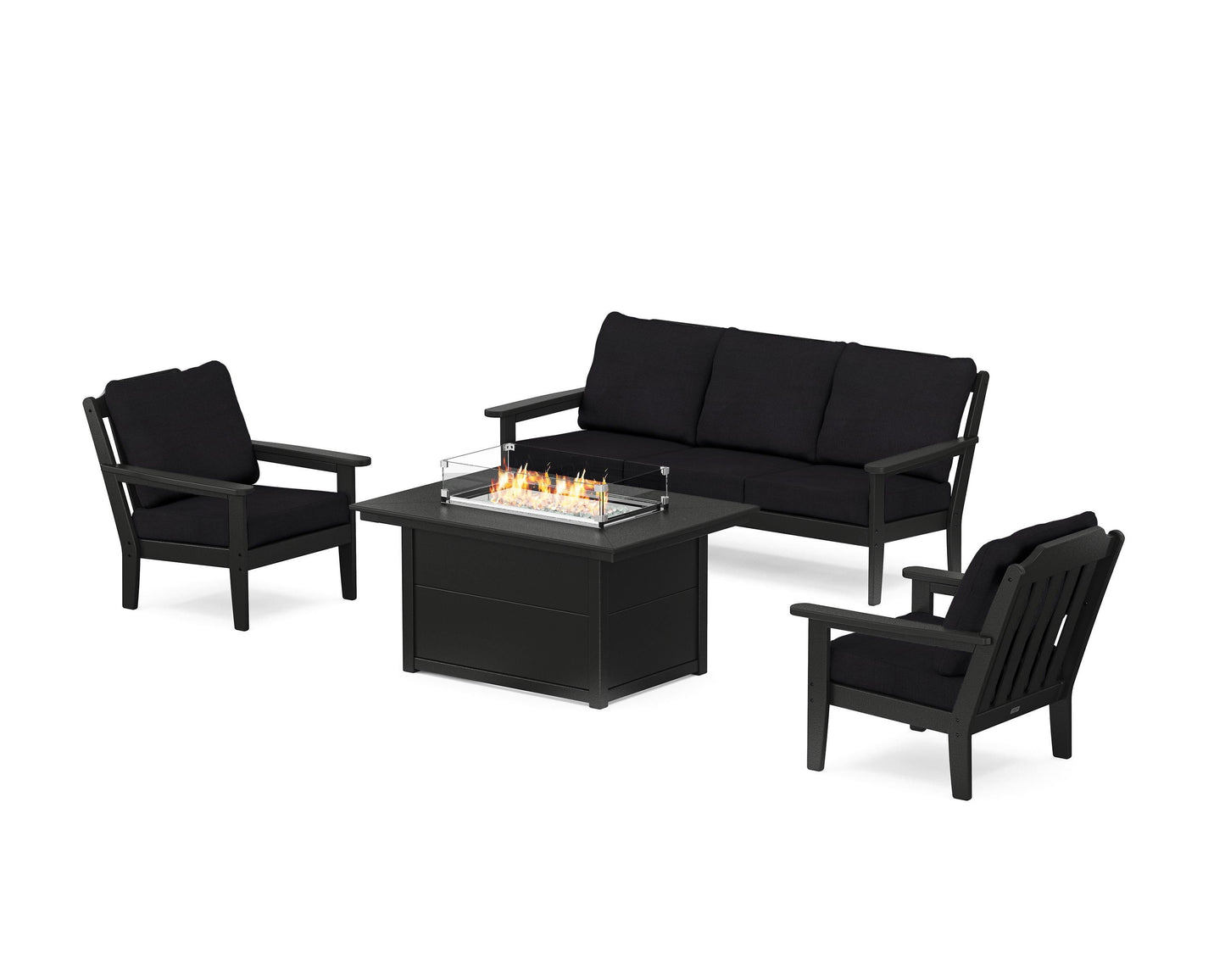 Cottage Deep Seating Fire Pit Table Set