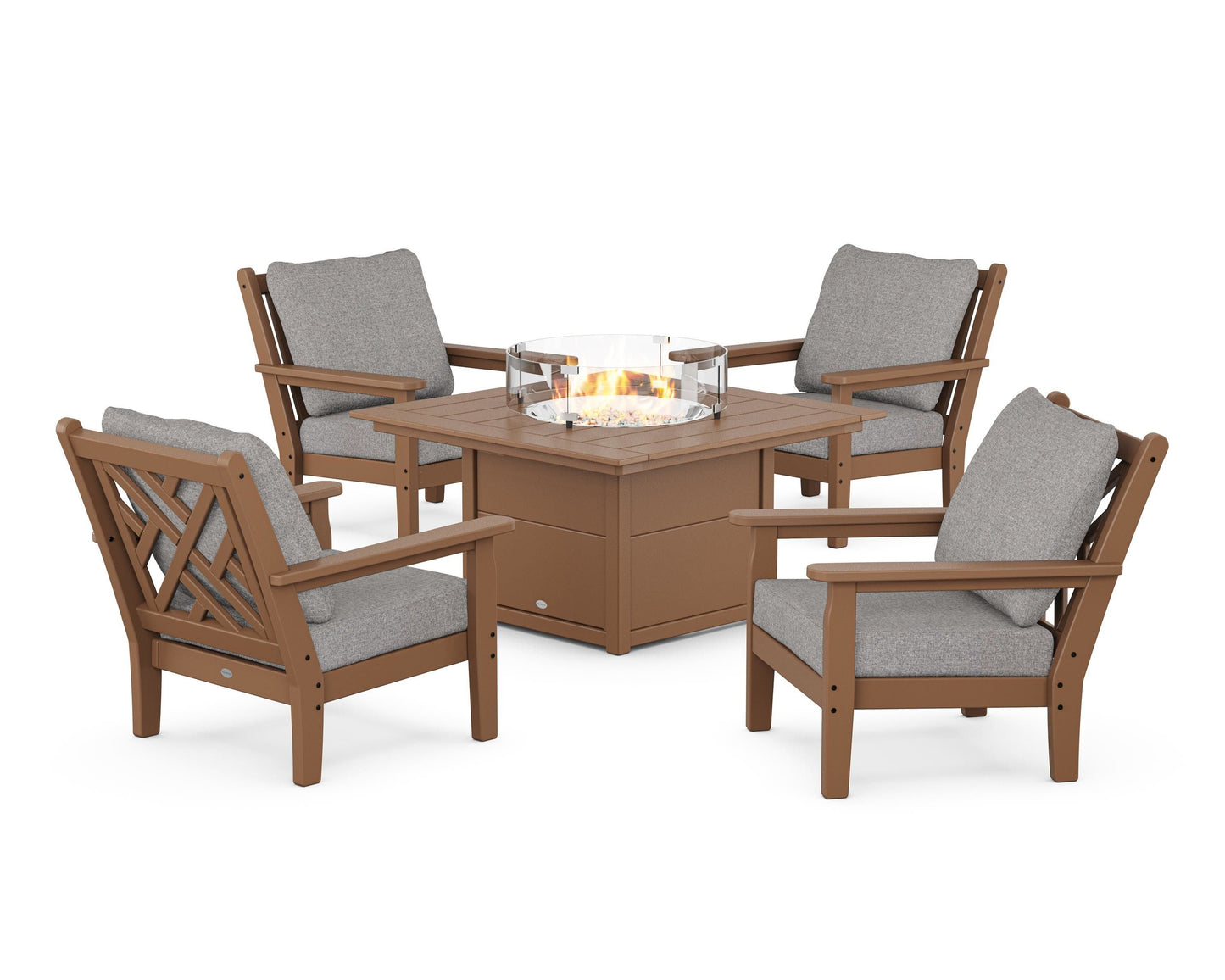 Chippendale 5-Piece Deep Seating Set with Fire Pit Table