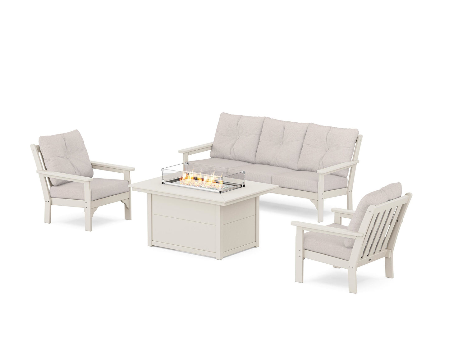 Vineyard Deep Seating Fire Pit Table Set