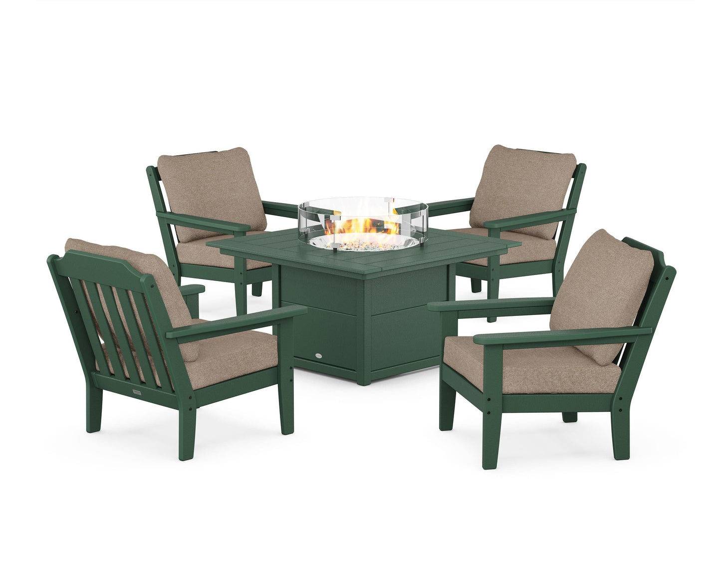 Cottage 5-Piece Deep Seating Set with Fire Pit Table