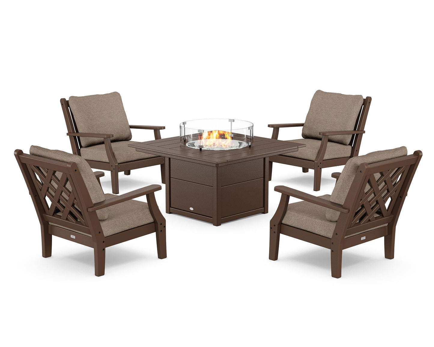 Wovendale 5-Piece Deep Seating Set with Fire Pit Table