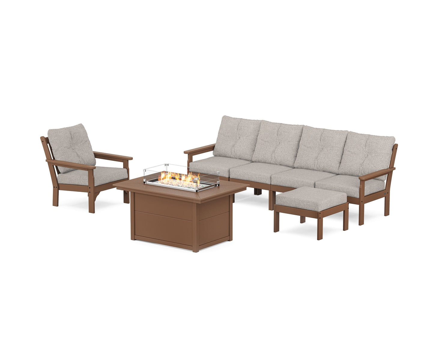 Vineyard Sectional Lounge and Fire Pit Set