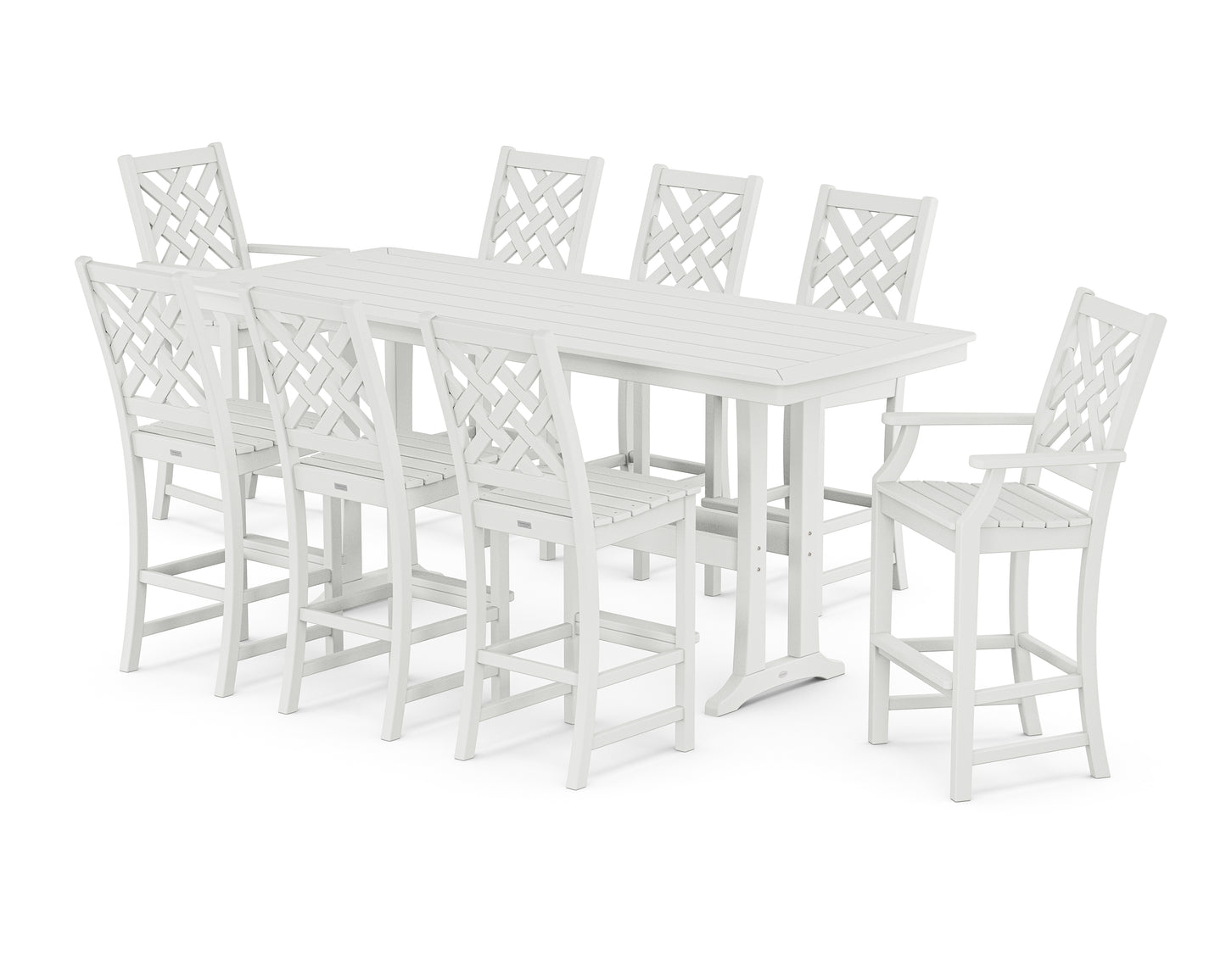 Wovendale 9-Piece Bar Set with Trestle Legs
