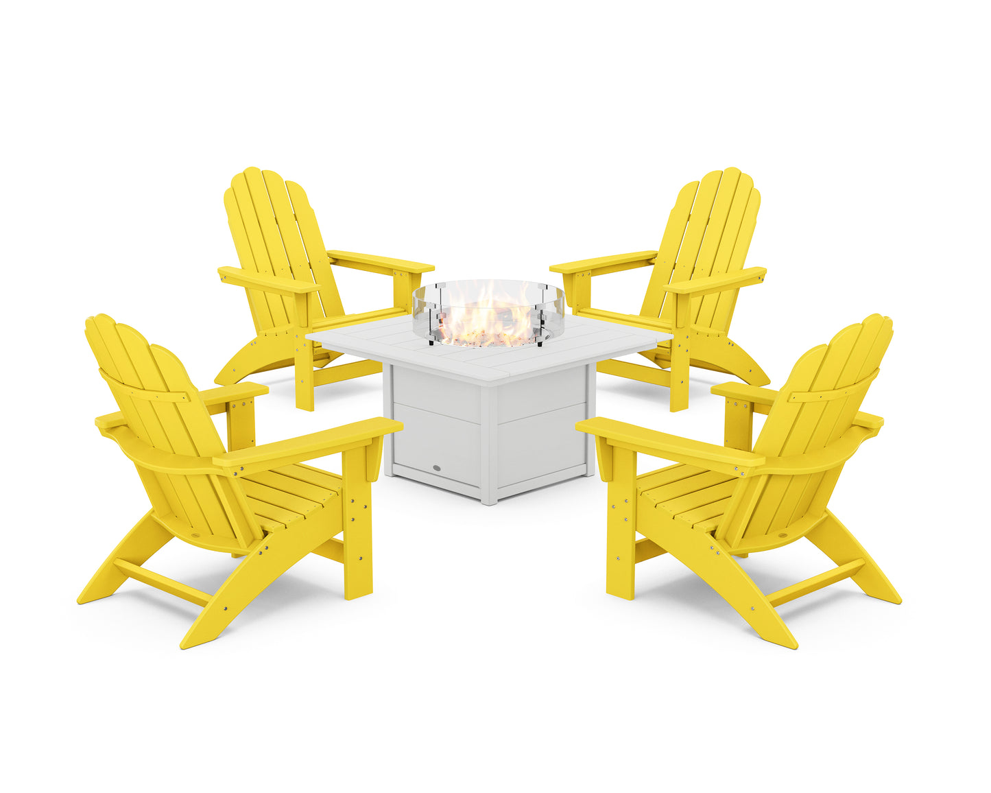 5-Piece Vineyard Grand Adirondack Conversation Set with Fire Pit Table
