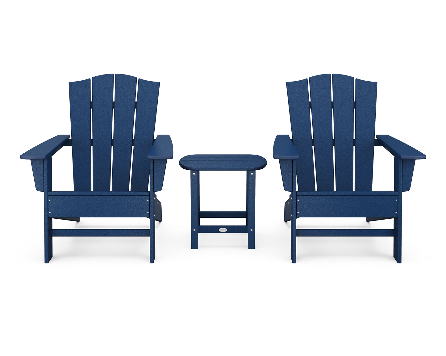 Wave 3-Piece Adirondack Chair Set with The Crest Chairs