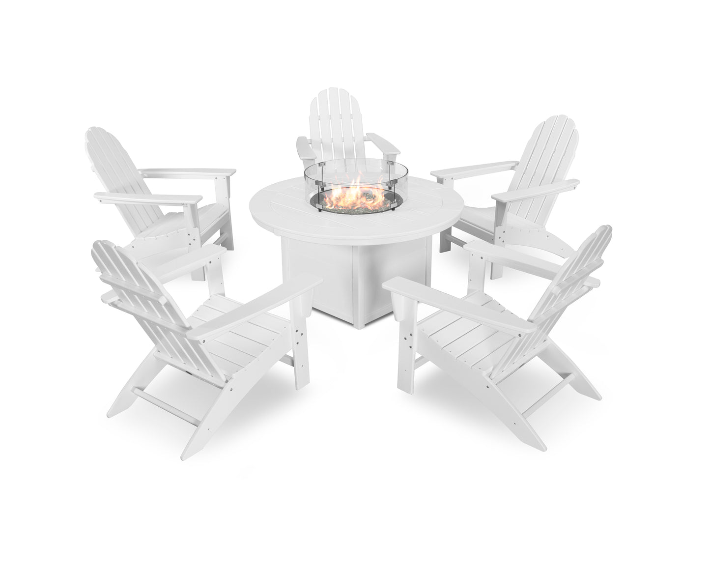 Vineyard Adirondack 6-Piece Chat Set with Fire Pit Table