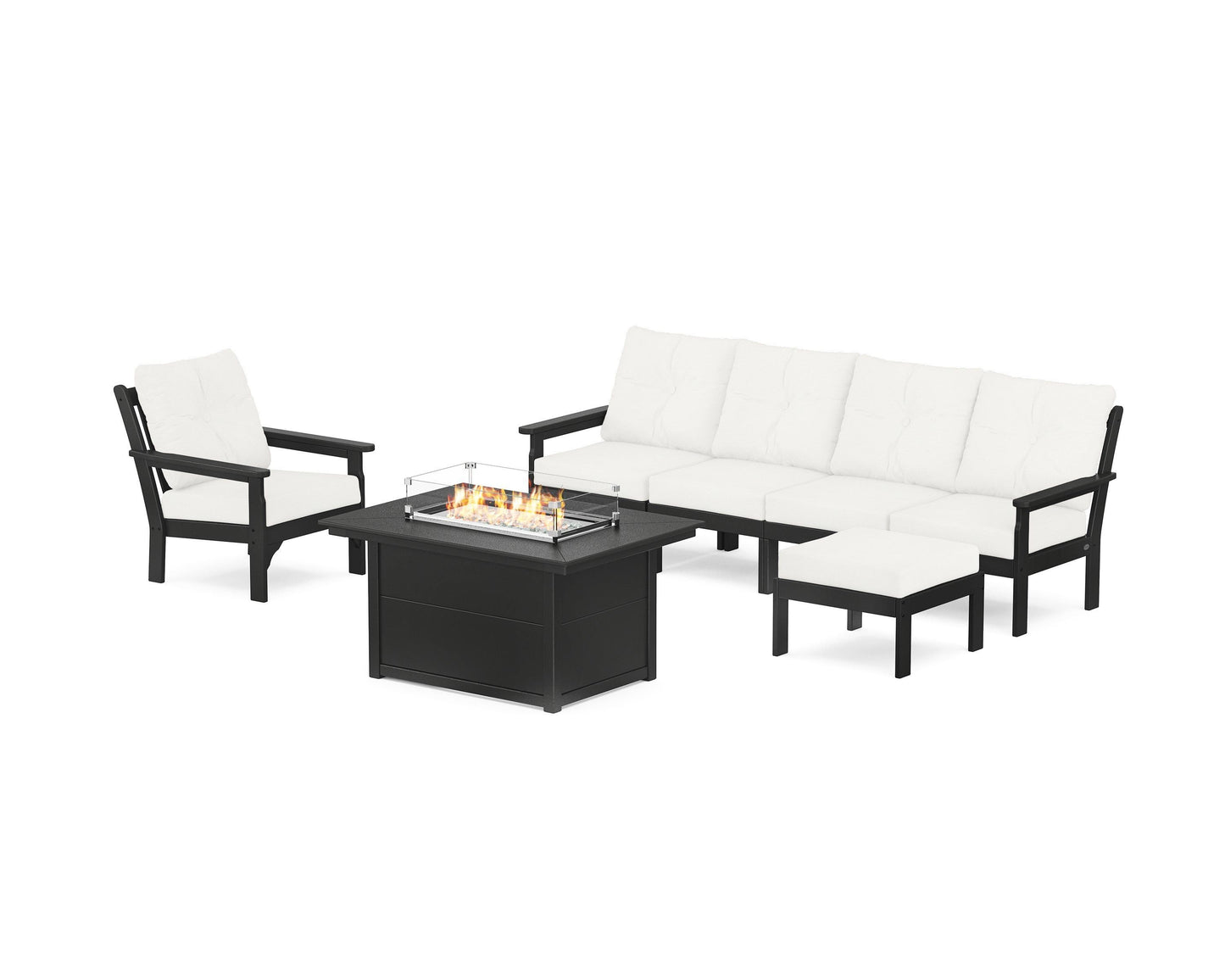 Vineyard Sectional Lounge and Fire Pit Set