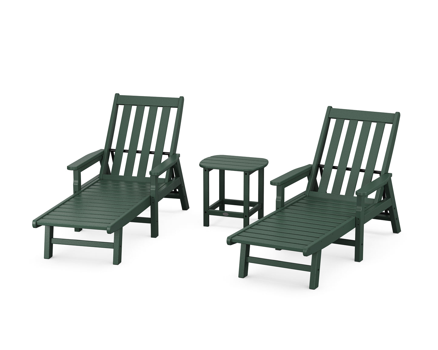 Vineyard 3-Piece Chaise with Arms Set