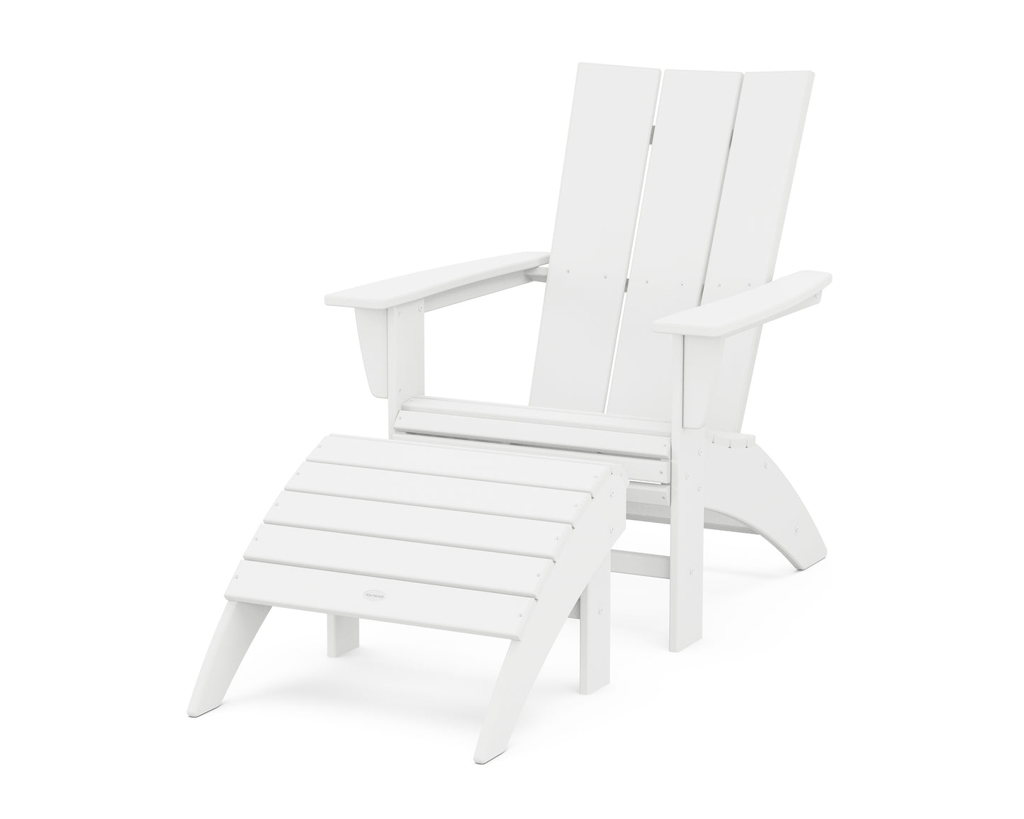 Modern Curveback Adirondack Chair 2-Piece Set with Ottoman