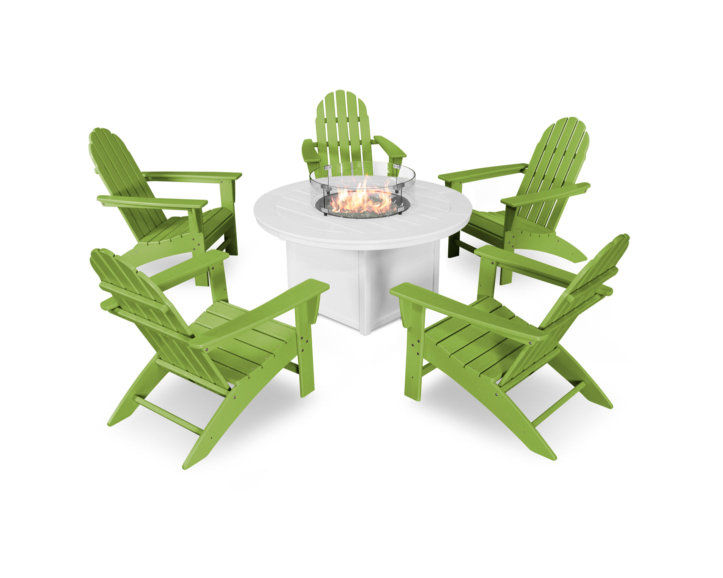 Vineyard Adirondack 6-Piece Chat Set with Fire Pit Table