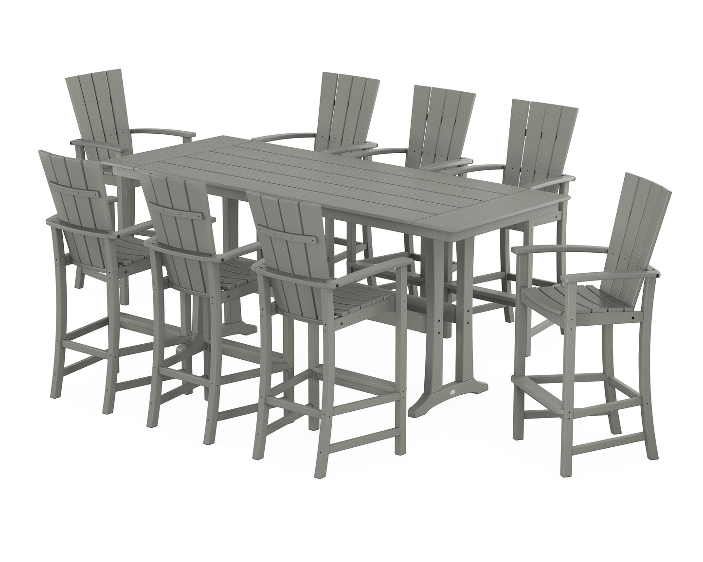 Quattro Adirondack 9-Piece Farmhouse Bar Set with Trestle Legs