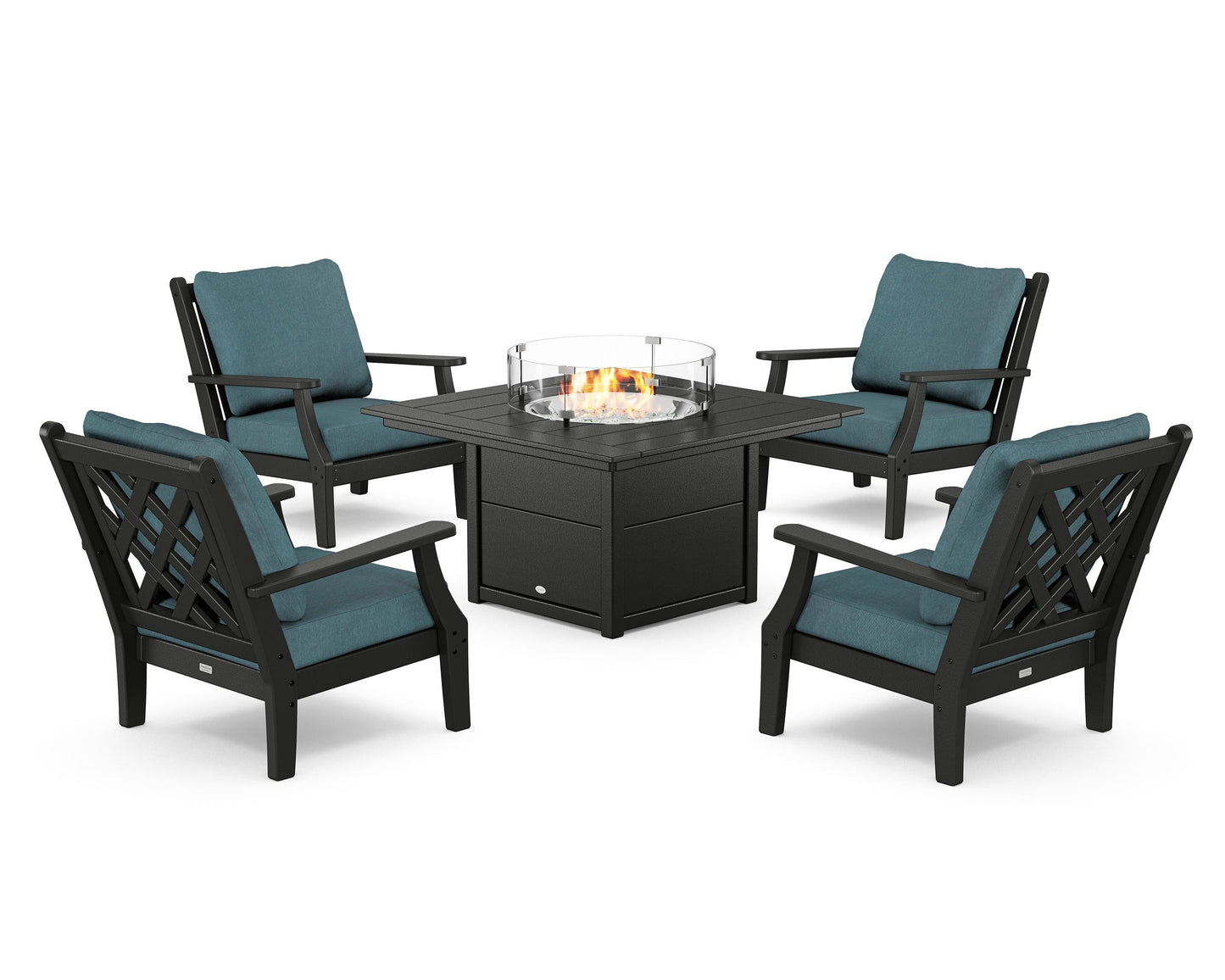 Wovendale 5-Piece Deep Seating Set with Fire Pit Table