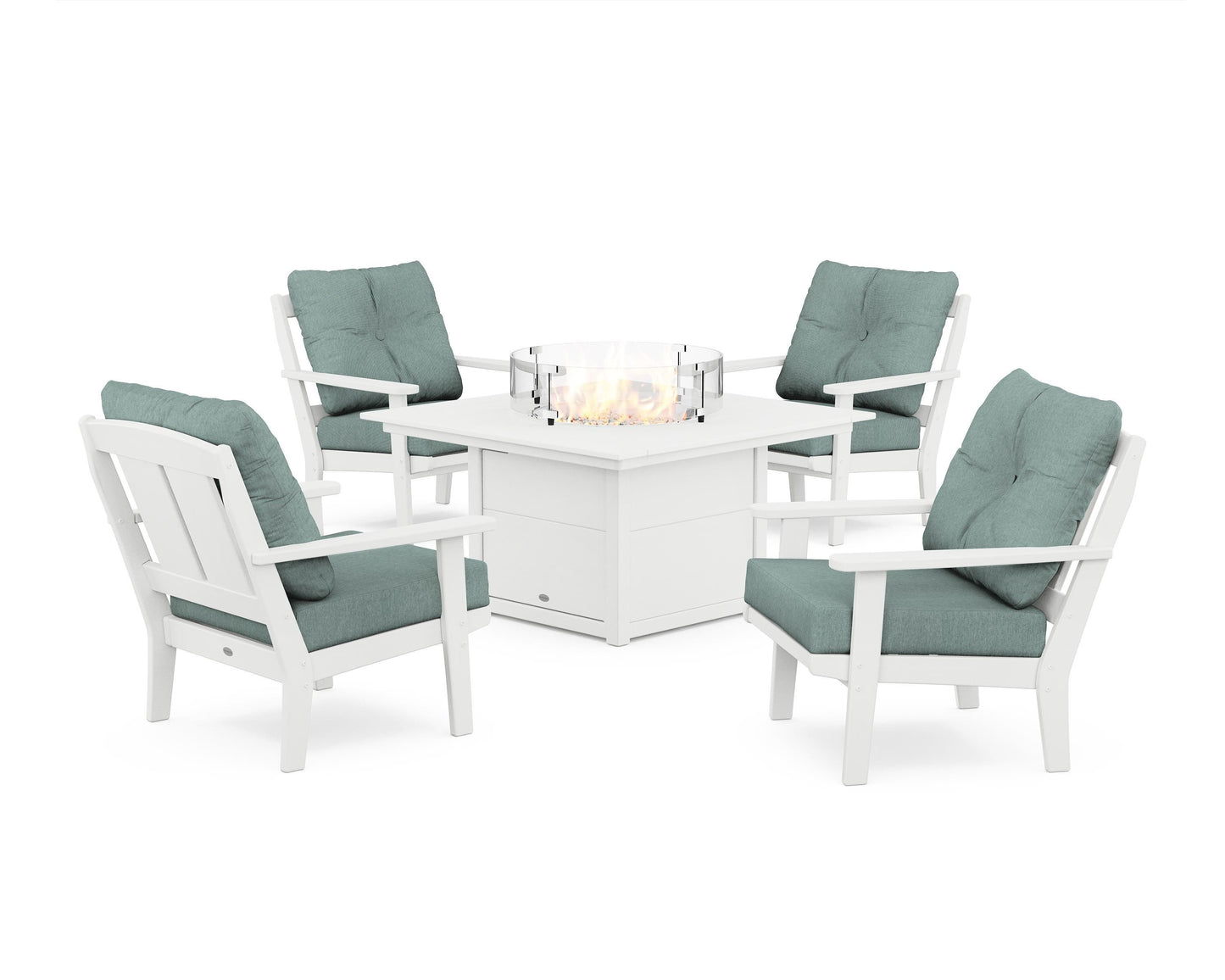 Mission 5-Piece Deep Seating Set with Fire Pit Table