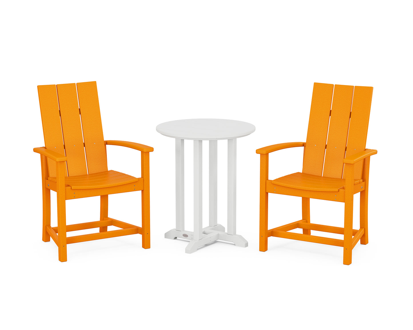 Modern Adirondack 3-Piece Round Farmhouse Bistro Dining Set