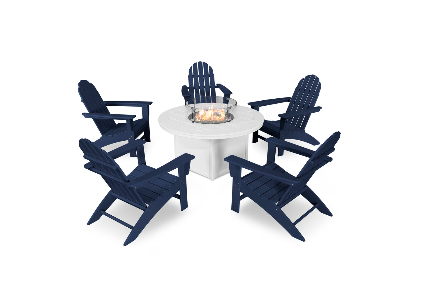Vineyard Adirondack 6-Piece Chat Set with Fire Pit Table
