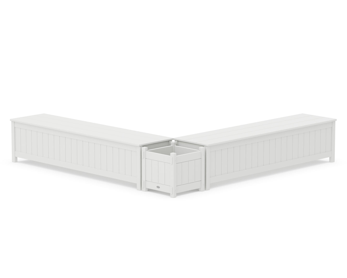 72" Vineyard L- Shaped Planter Storage Bench Set