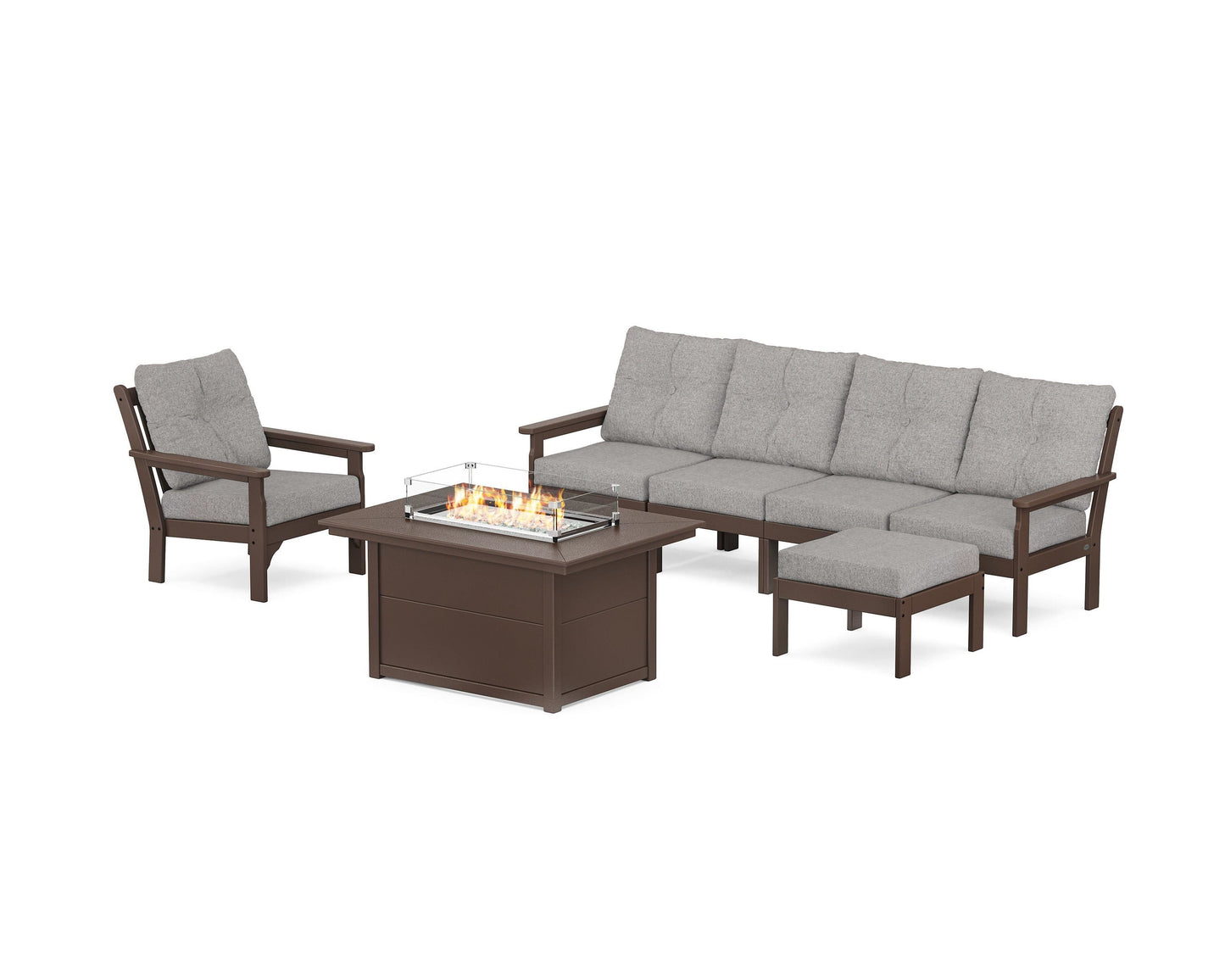 Vineyard Sectional Lounge and Fire Pit Set