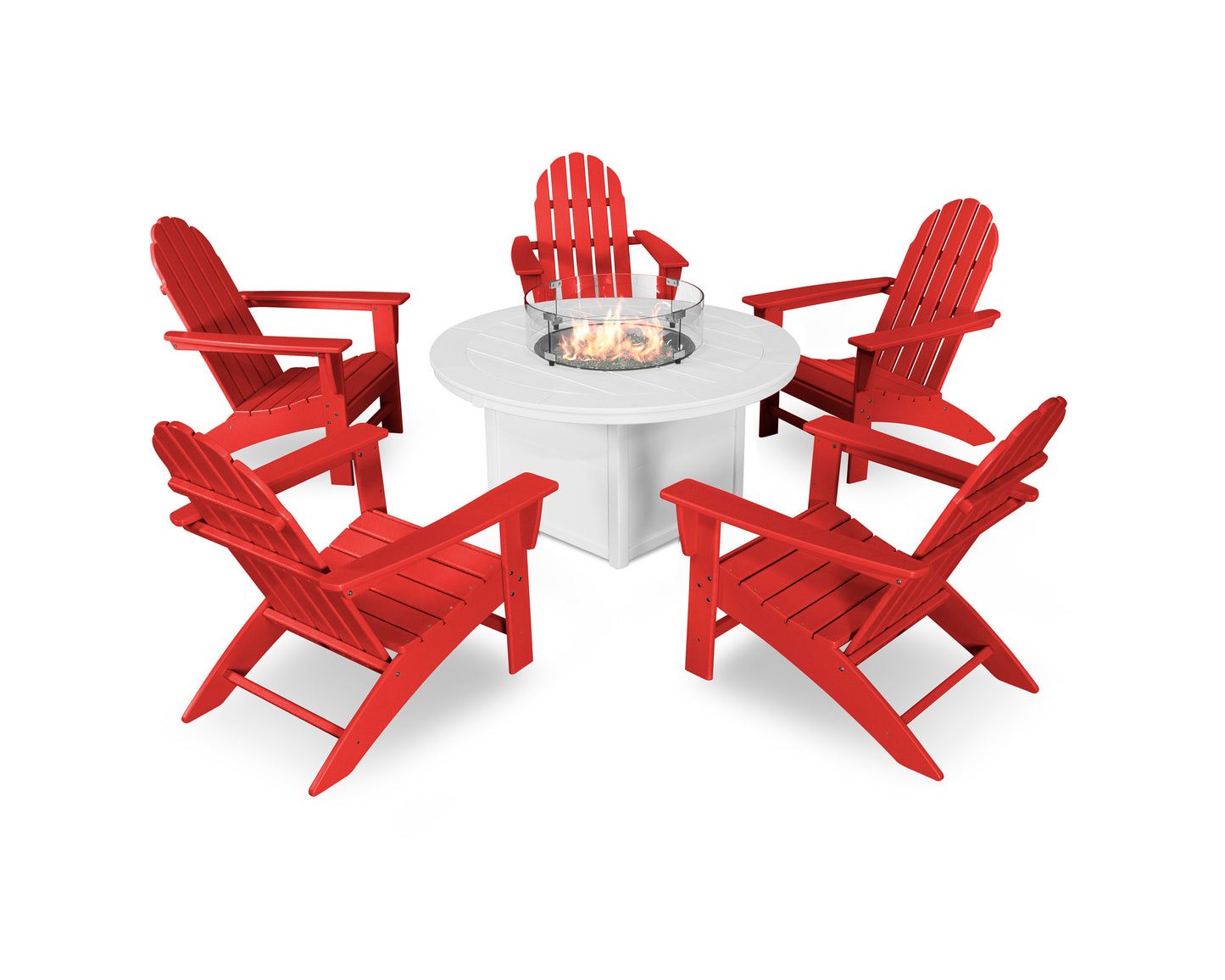 Vineyard Adirondack 6-Piece Chat Set with Fire Pit Table
