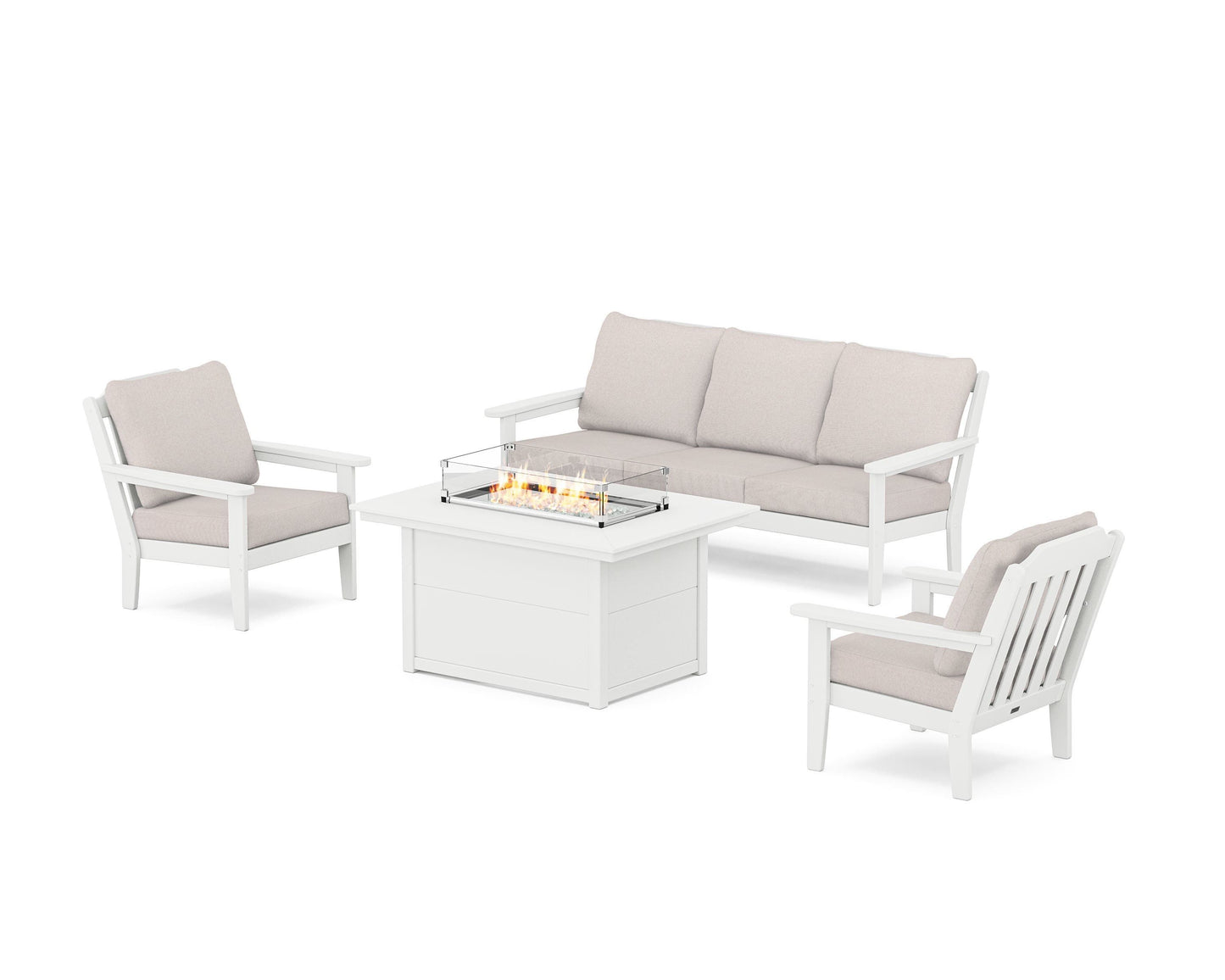 Cottage Deep Seating Fire Pit Table Set