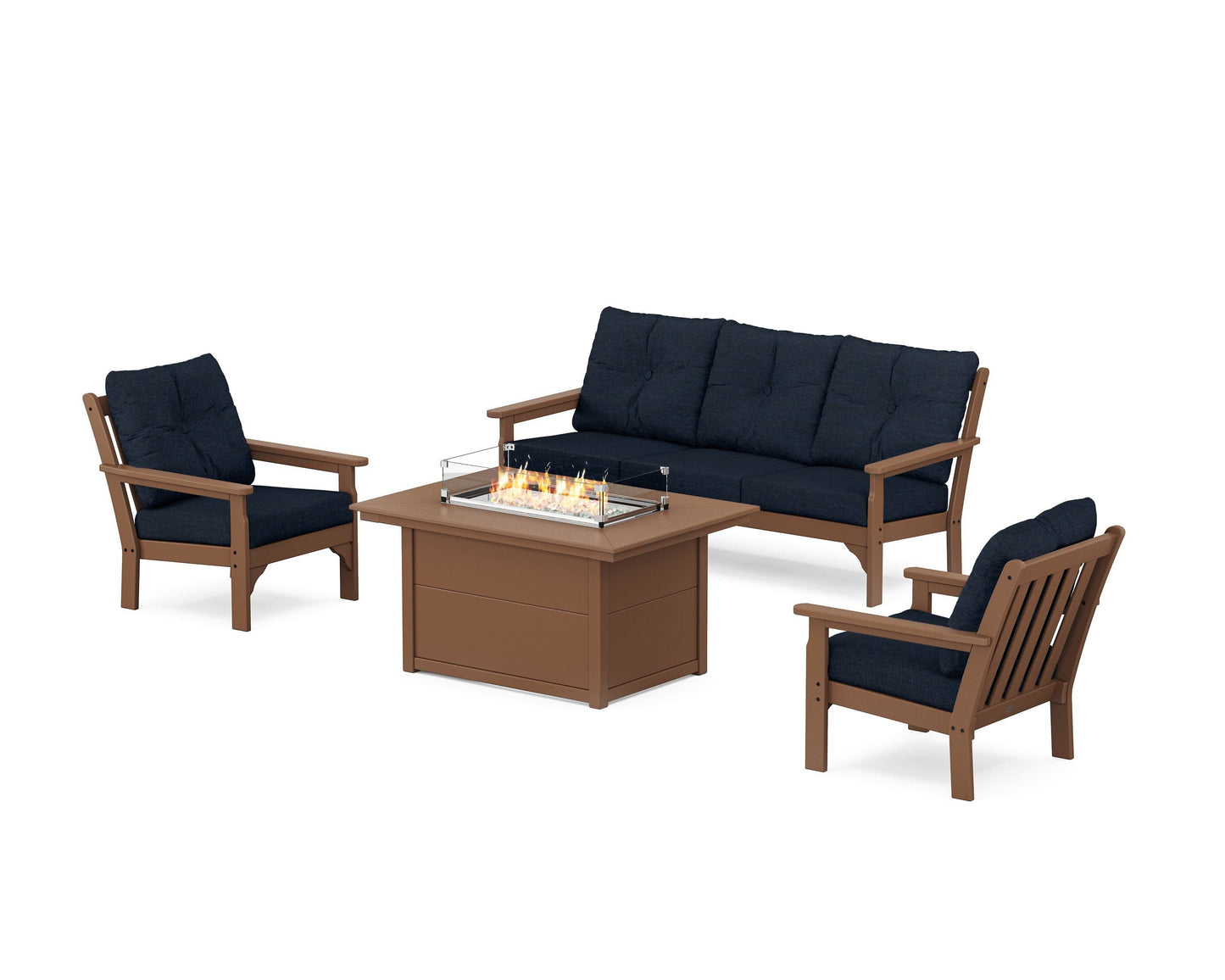 Vineyard Deep Seating Fire Pit Table Set