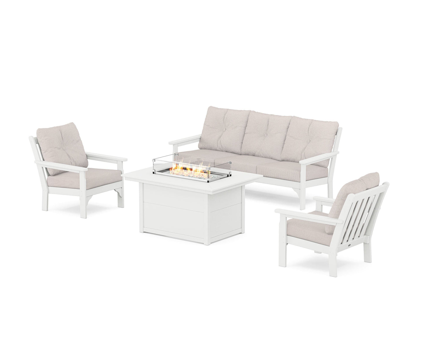 Vineyard Deep Seating Fire Pit Table Set