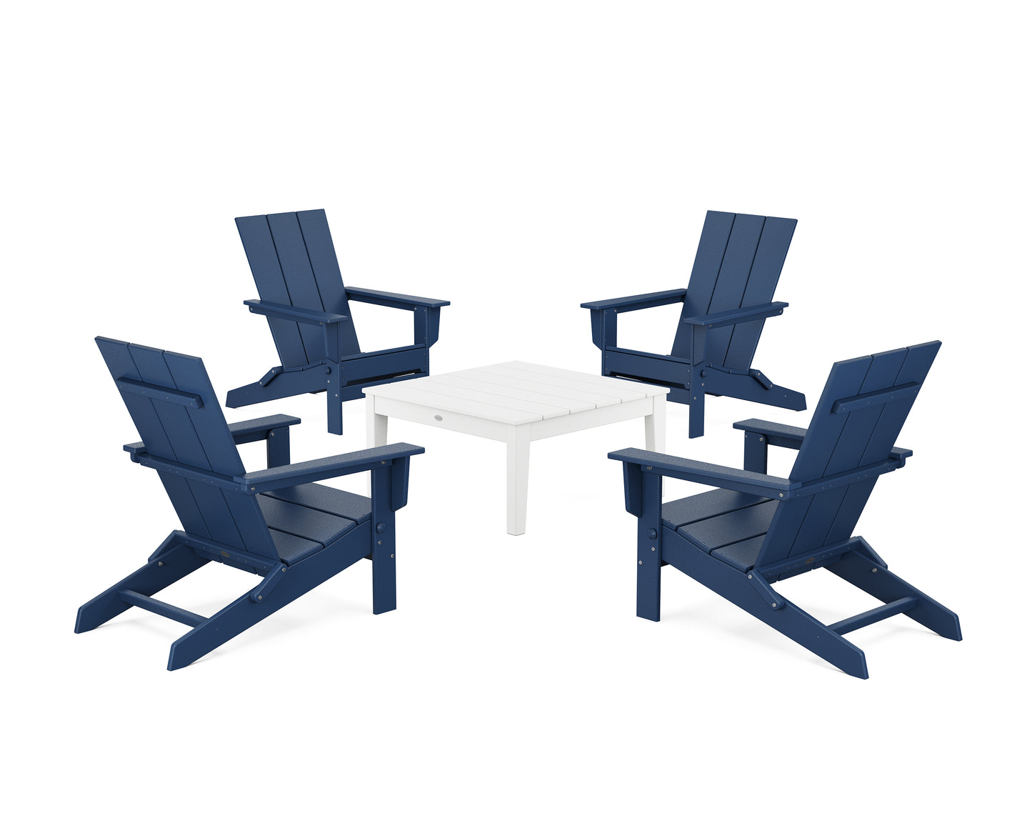 5-Piece Modern Studio Folding Adirondack Chair Conversation Group