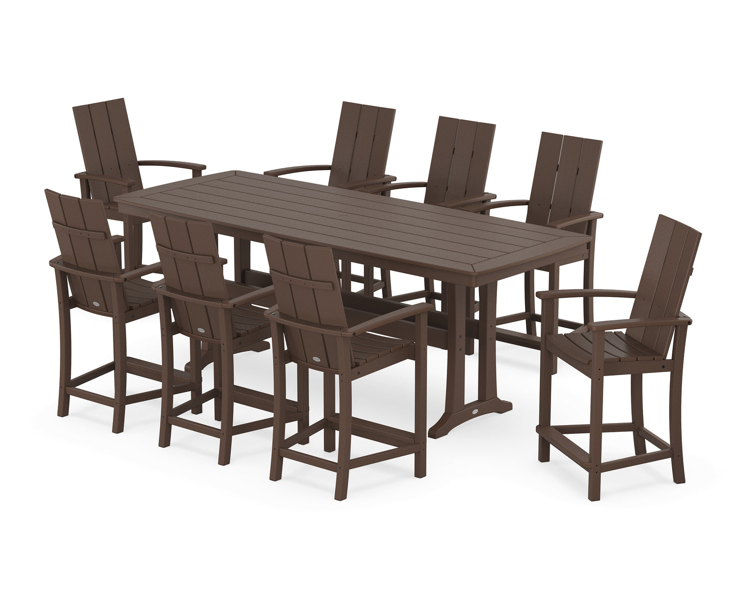 Modern Adirondack 9-Piece Counter Set with Trestle Legs