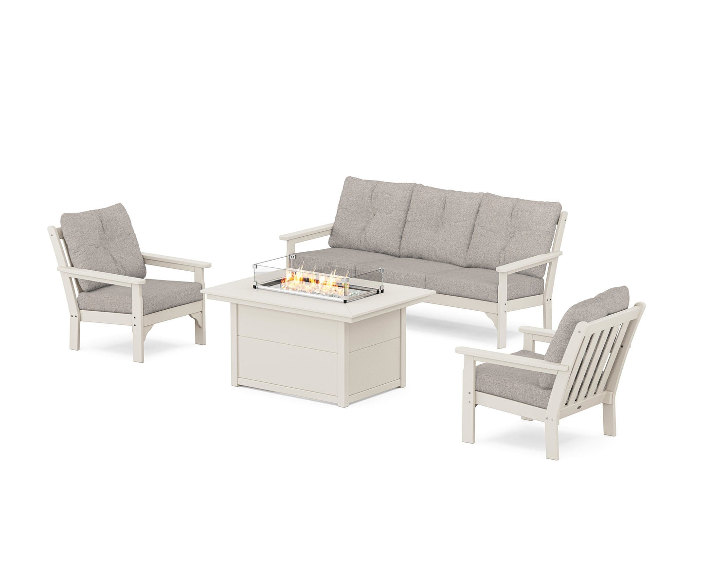 Vineyard Deep Seating Fire Pit Table Set