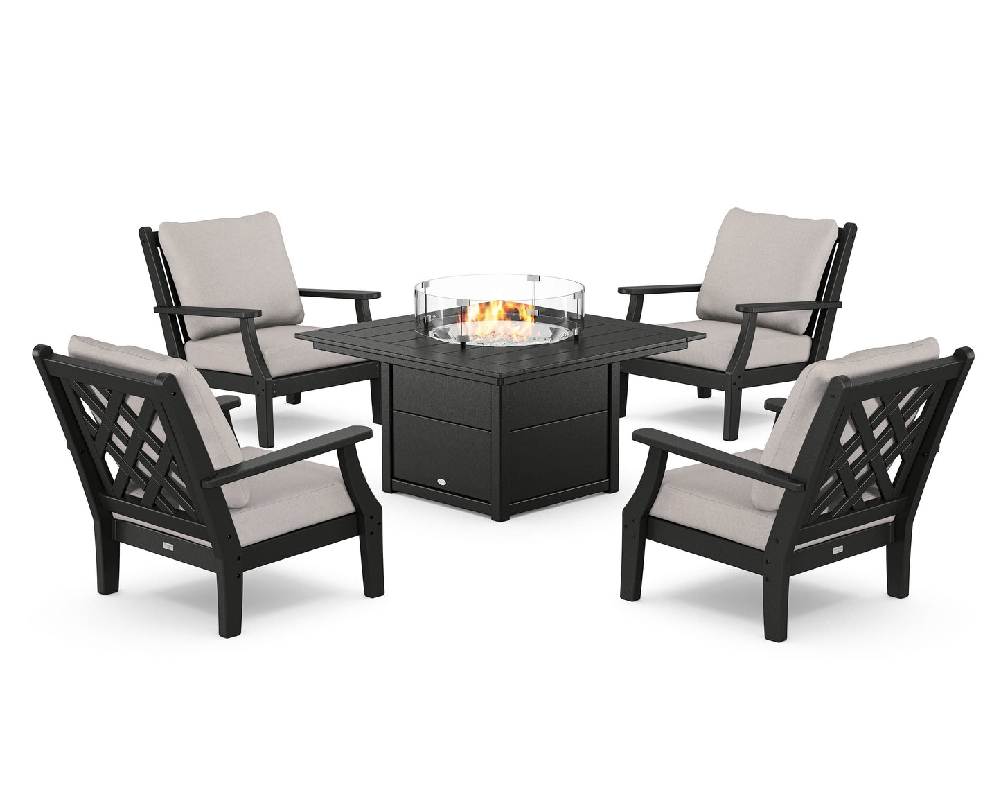 Wovendale 5-Piece Deep Seating Set with Fire Pit Table