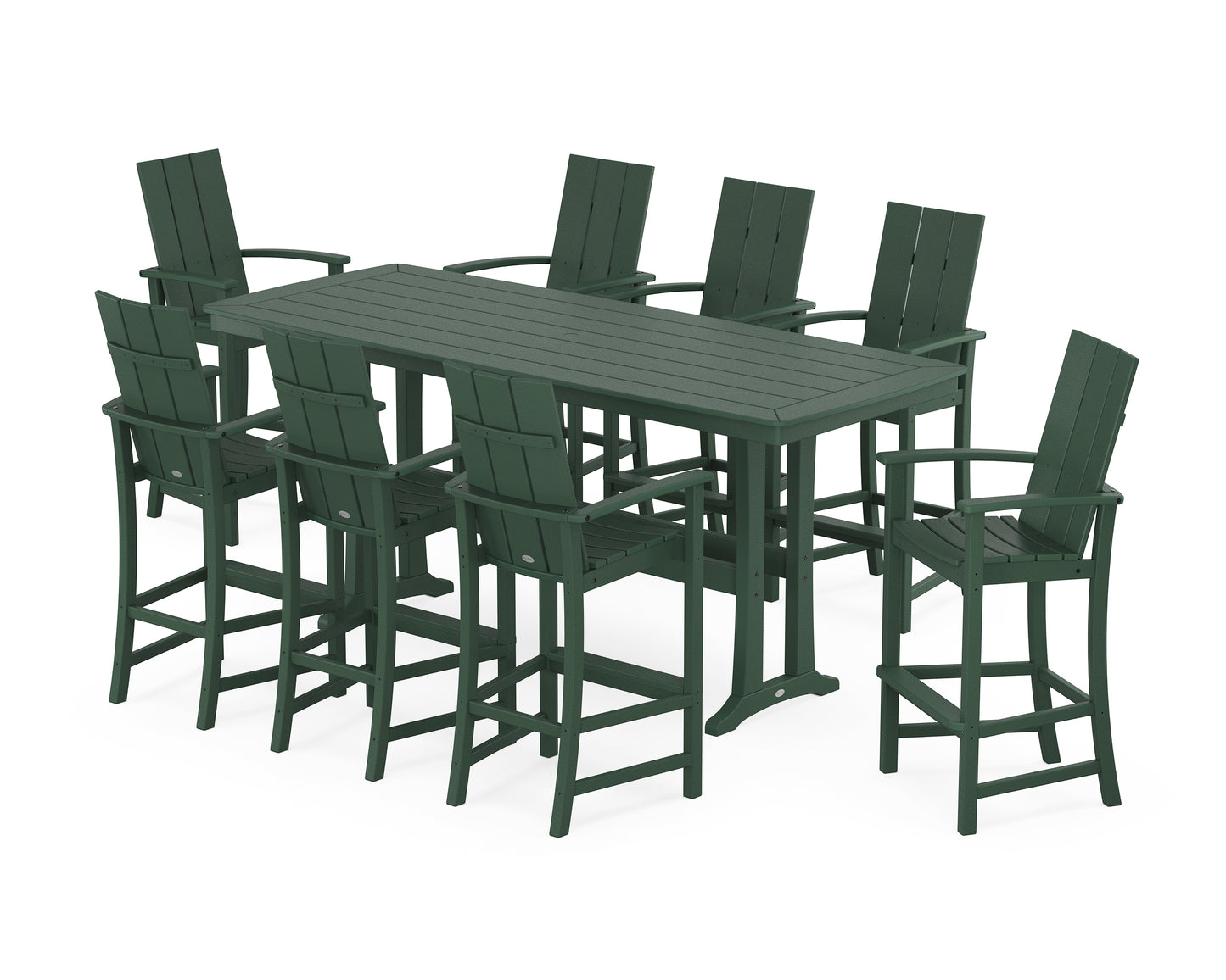 Modern Adirondack 9-Piece Bar Set with Trestle Legs