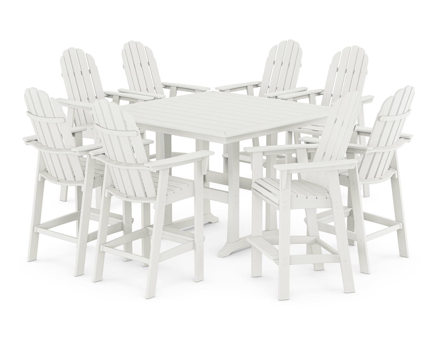 Vineyard Curveback Adirondack 9-Piece Trestle Bar Set