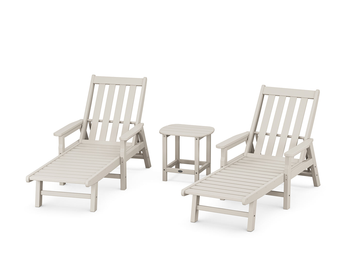 Vineyard 3-Piece Chaise with Arms Set