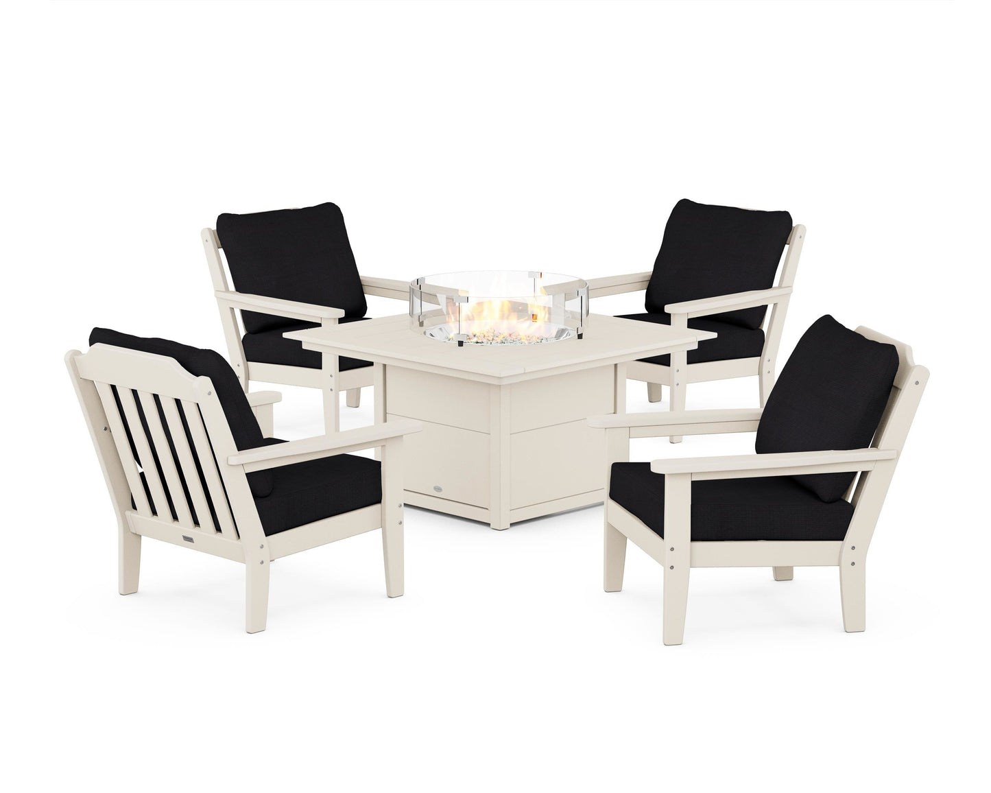 Cottage 5-Piece Deep Seating Set with Fire Pit Table