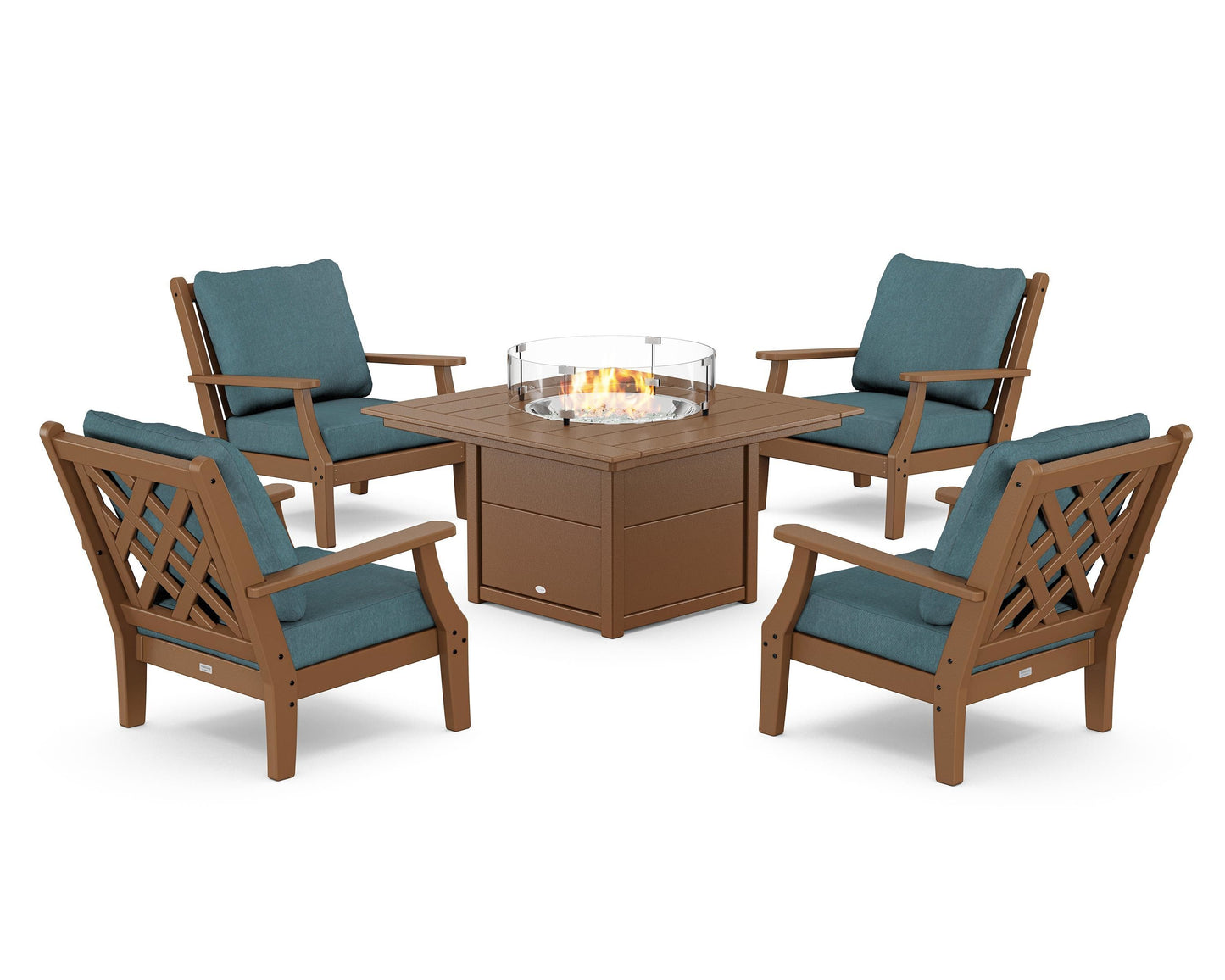 Wovendale 5-Piece Deep Seating Set with Fire Pit Table