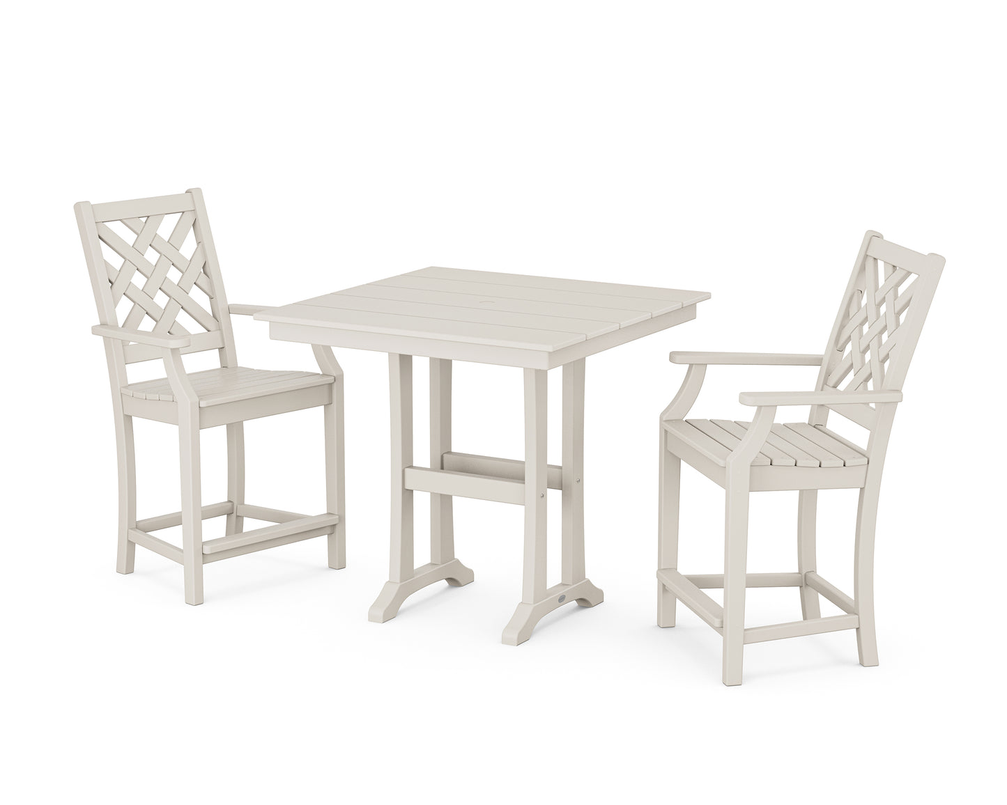 Wovendale 3-Piece Farmhouse Counter Set with Trestle Legs