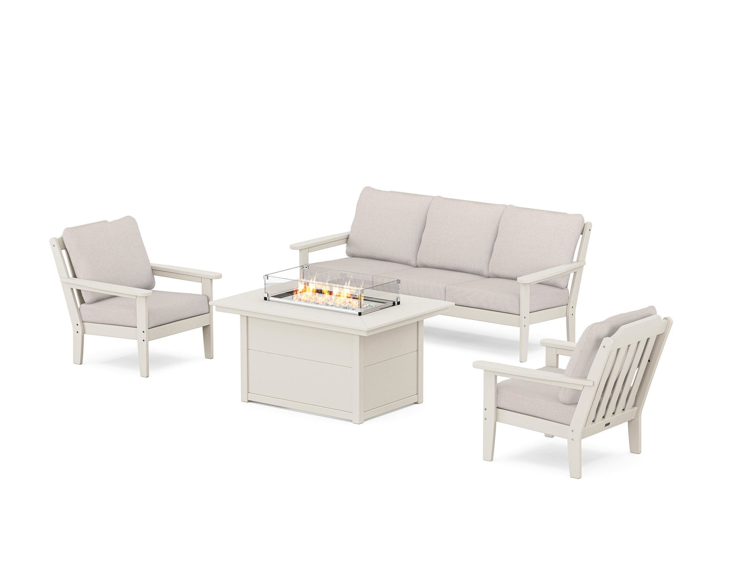Cottage Deep Seating Fire Pit Table Set