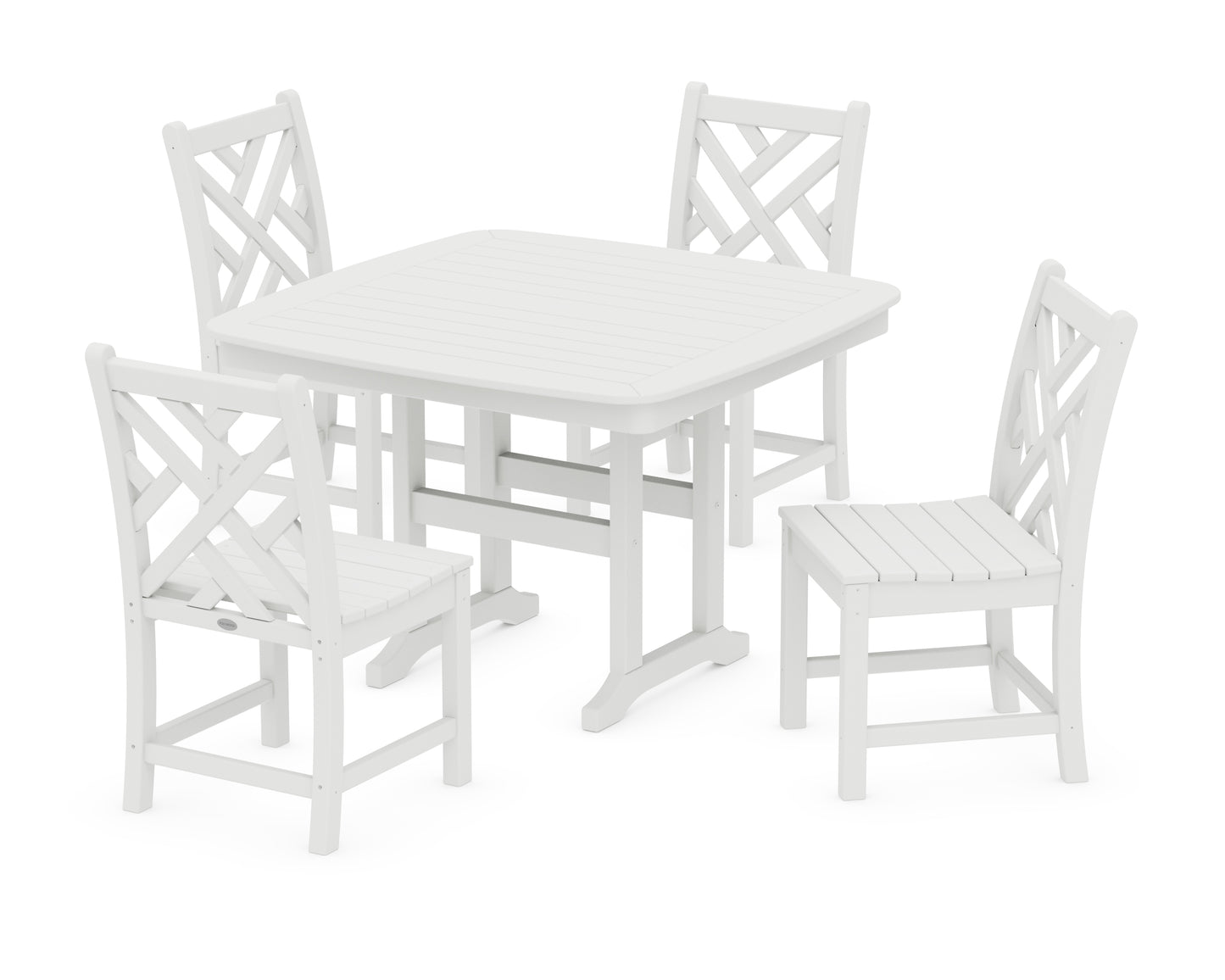 Chippendale Side Chair 5-Piece Dining Set with Trestle Legs