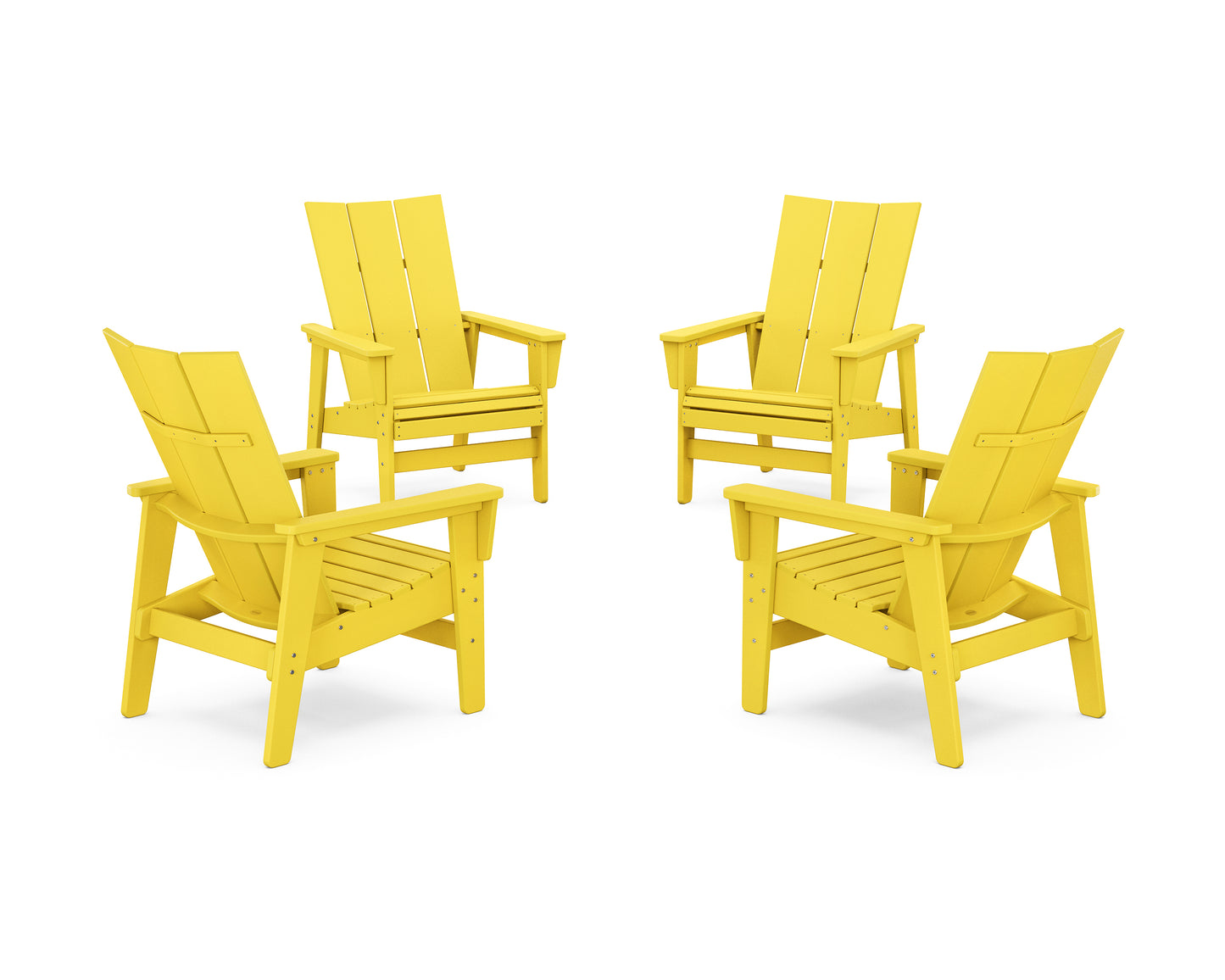 4-Piece Modern Grand Upright Adirondack Chair Conversation Set
