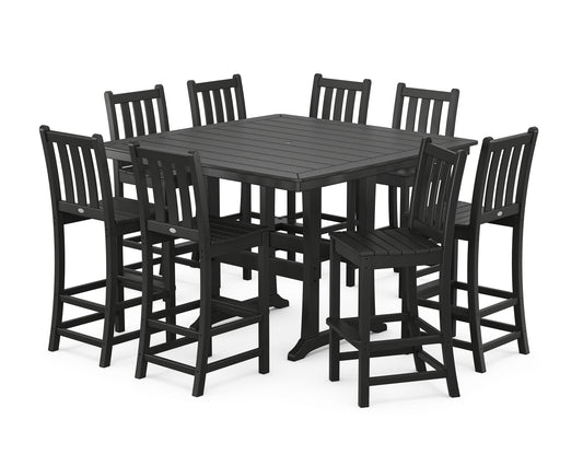 Traditional Garden 9-Piece Nautical Trestle Bar Set