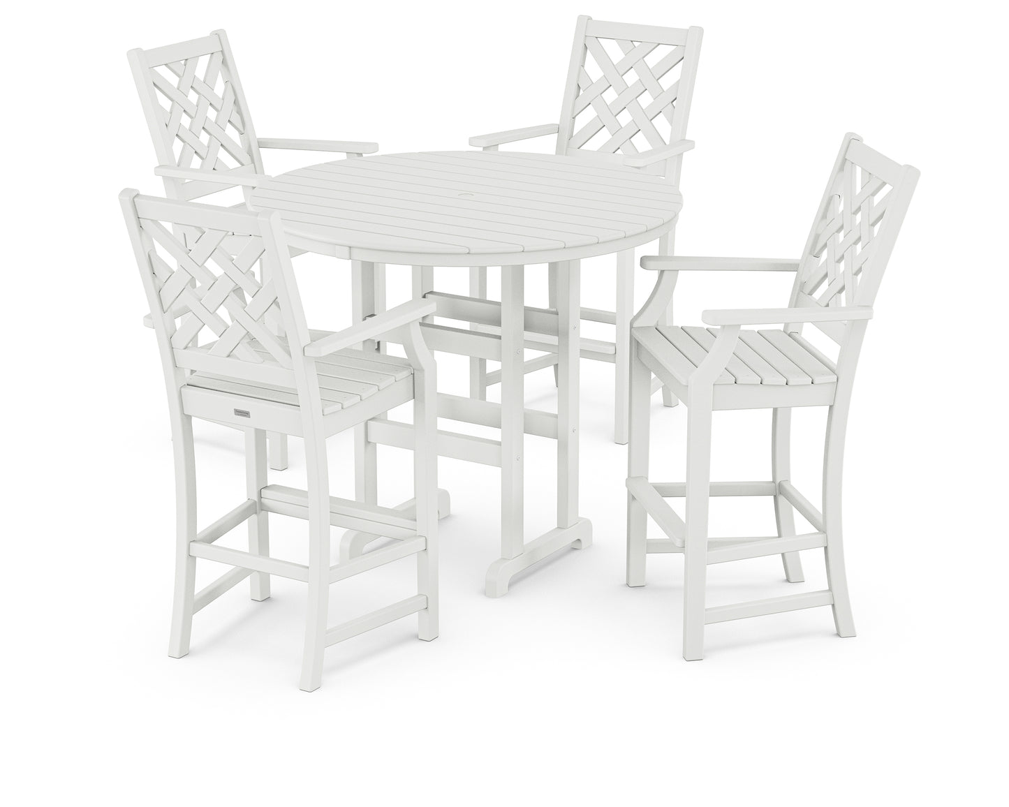 Wovendale 5-Piece Round Farmhouse Bar Set
