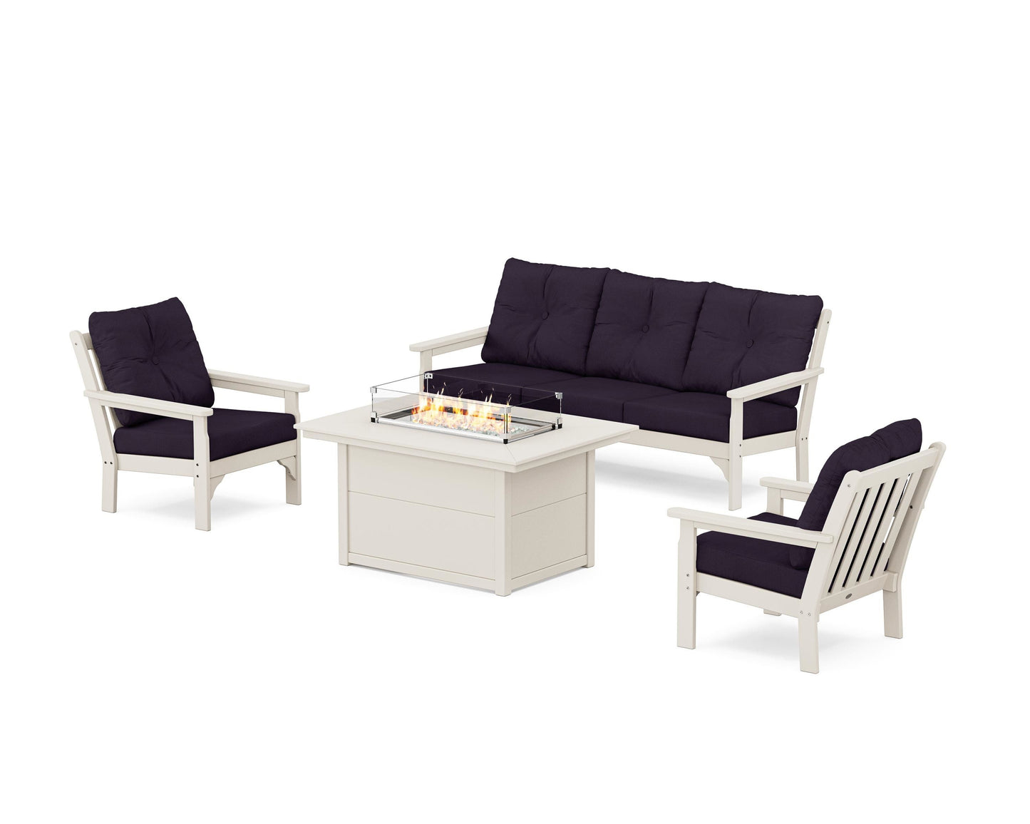 Vineyard Deep Seating Fire Pit Table Set