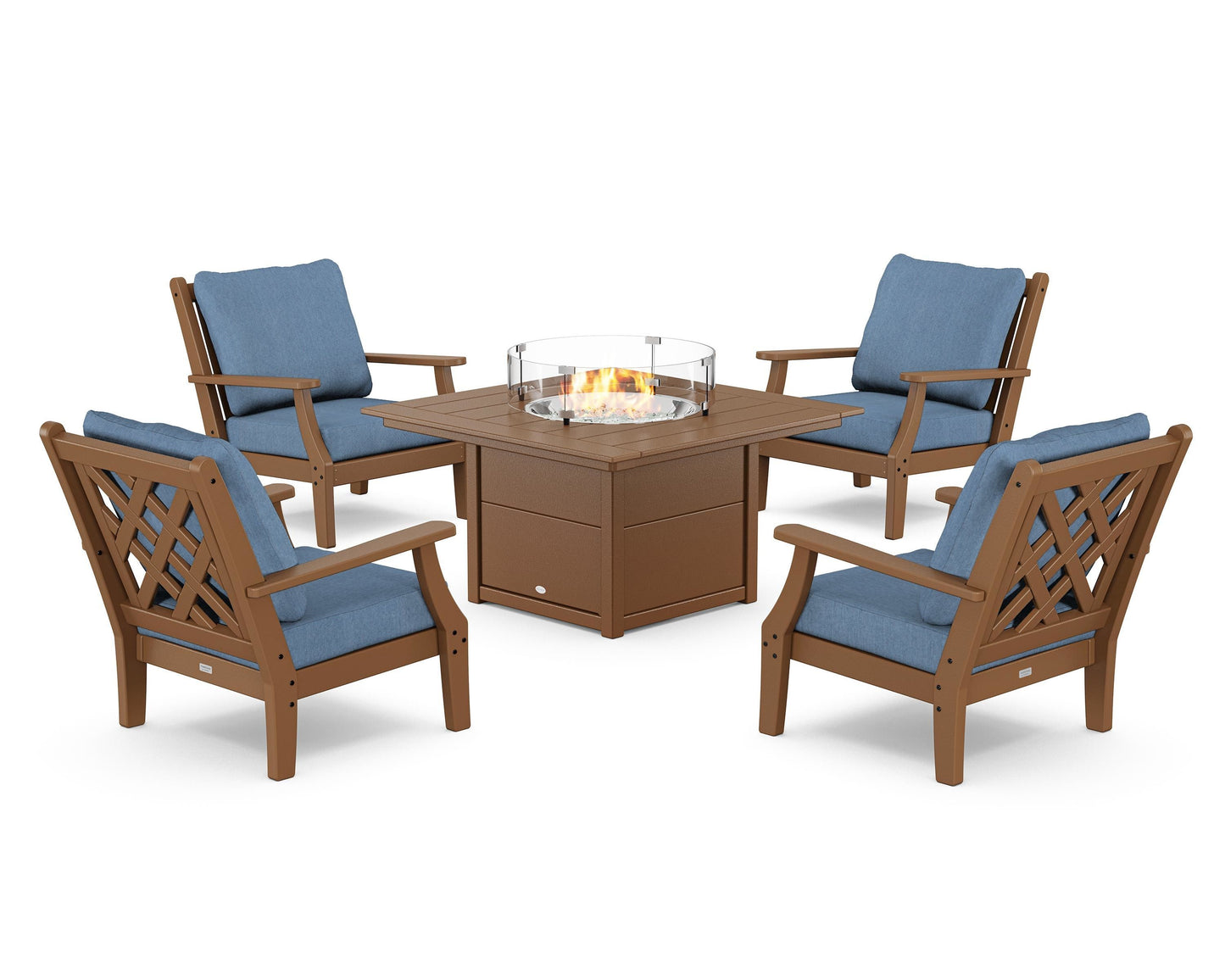 Wovendale 5-Piece Deep Seating Set with Fire Pit Table