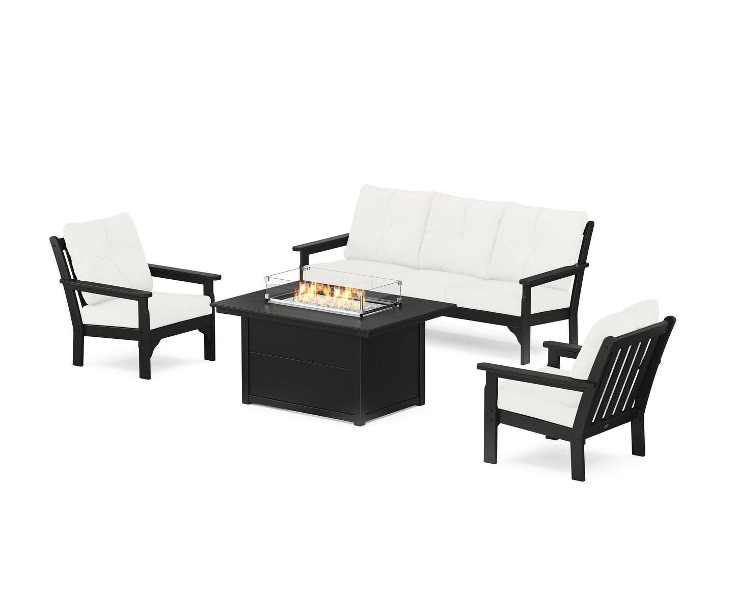 Vineyard Deep Seating Fire Pit Table Set
